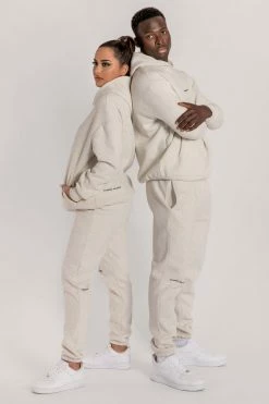 QNG Two Piece Sets Charlie Unisex Cosy Jogger - Snow Marle