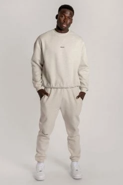 QNG Max Unisex Crew Neck Cosy Sweater - Snow Marle Two Piece Sets