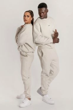 QNG Max Unisex Crew Neck Cosy Sweater - Snow Marle Two Piece Sets