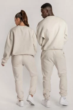 QNG Max Unisex Crew Neck Cosy Sweater - Snow Marle Two Piece Sets