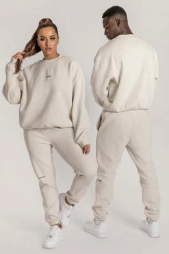 QNG Max Unisex Crew Neck Cosy Sweater - Snow Marle Two Piece Sets