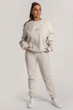 QNG Max Unisex Crew Neck Cosy Sweater - Snow Marle Two Piece Sets