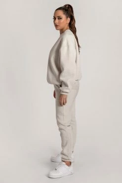 QNG Max Unisex Crew Neck Cosy Sweater - Snow Marle Two Piece Sets