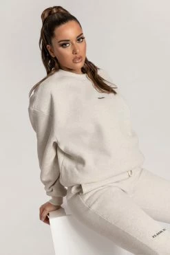 QNG Max Unisex Crew Neck Cosy Sweater - Snow Marle Two Piece Sets