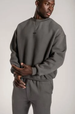 QNG Max Unisex Crew Neck Cosy Sweater - Charcoal