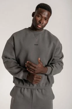 QNG Max Unisex Crew Neck Cosy Sweater - Charcoal