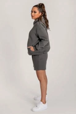 QNG Taylor Unisex Cosy Long Shorts - Charcoal Two Piece Sets