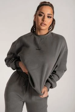 QNG Max Unisex Crew Neck Cosy Sweater - Charcoal