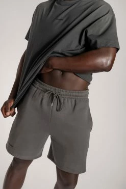 QNG Taylor Unisex Cosy Long Shorts - Charcoal Two Piece Sets