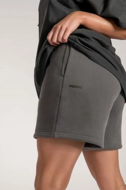 QNG Taylor Unisex Cosy Long Shorts - Charcoal Two Piece Sets