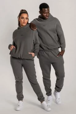 QNG Two Piece Sets Bay Unisex Oversized Cosy Hoodie - Charcoal