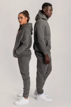 QNG Two Piece Sets Bay Unisex Oversized Cosy Hoodie - Charcoal