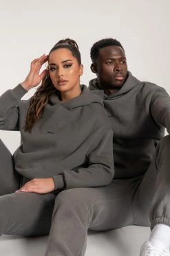 QNG Two Piece Sets Bay Unisex Oversized Cosy Hoodie - Charcoal