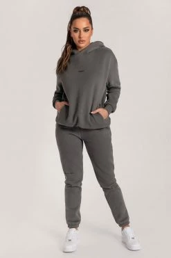 QNG Two Piece Sets Bay Unisex Oversized Cosy Hoodie - Charcoal