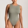 WXI Abbie Racer Neck Tank Bodysuit - Sage