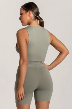 WXI Abbie Racer Neck Tank Bodysuit - Sage