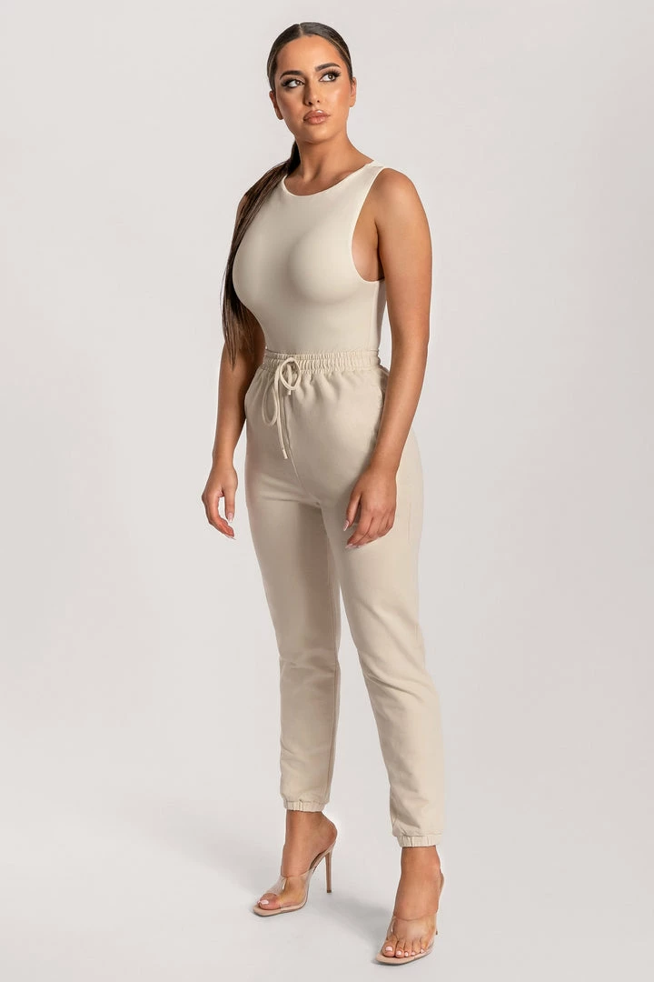 WXI All Tops Abbie Racer Neck Tank Bodysuit - Sand 10 WXI All Tops Abbie Racer Neck Tank Bodysuit - Sand