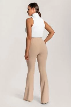 QNG Zendaya Highwaisted Flare Pants - Nude All Bottoms 23 QNG Zendaya Highwaisted Flare Pants - Nude All Bottoms