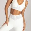 HNG Dion Mesh Pannelled Crop Top - White Athleisure