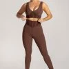 HNG Ceres Corsetted Waist Leggings - Chocolate Activewear Bottoms