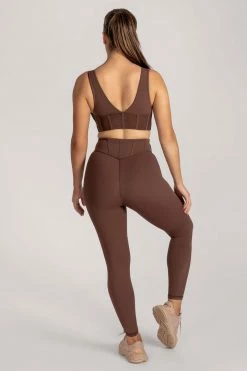 HNG Ceres Corsetted Waist Leggings - Chocolate Activewear Bottoms
