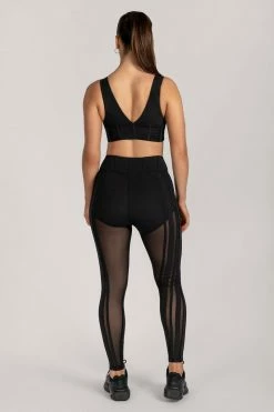 HNG Dion Mesh Pannelled Leggings - Black