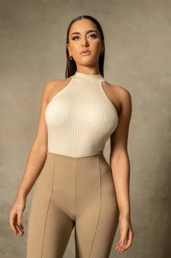 ROM Kandice Split Hem Cigarette Pants - Concrete All Bottoms