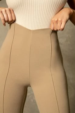 ROM Kandice Split Hem Cigarette Pants - Concrete All Bottoms