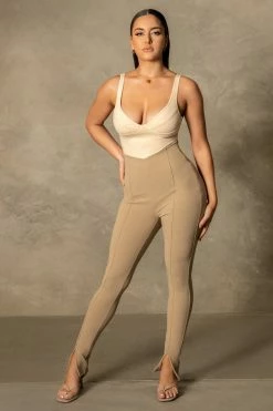 ROMA CLOTHING Angelina Jersey Cupped Bodysuit - Cream