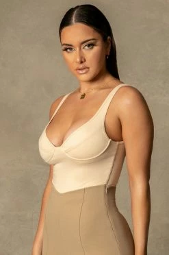 ROMA CLOTHING Angelina Jersey Cupped Bodysuit - Cream
