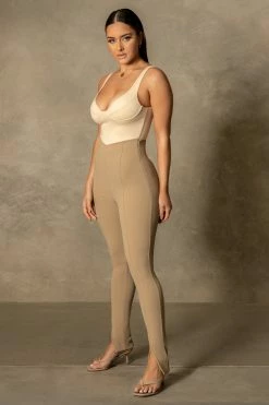 ROM Kandice Split Hem Cigarette Pants - Concrete All Bottoms