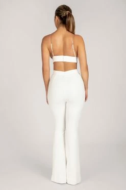 QNG All Bottoms Zendaya Highwaisted Flare Pants - White 11 QNG All Bottoms Zendaya Highwaisted Flare Pants - White