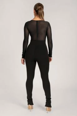 WXI Blaire Mesh Long Sleeve Bodysuit - Black All Tops