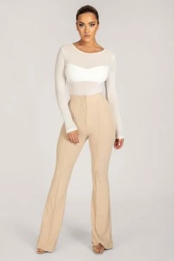 WXI Blaire Mesh Long Sleeve Bodysuit - White All Tops 10 WXI Blaire Mesh Long Sleeve Bodysuit - White All Tops