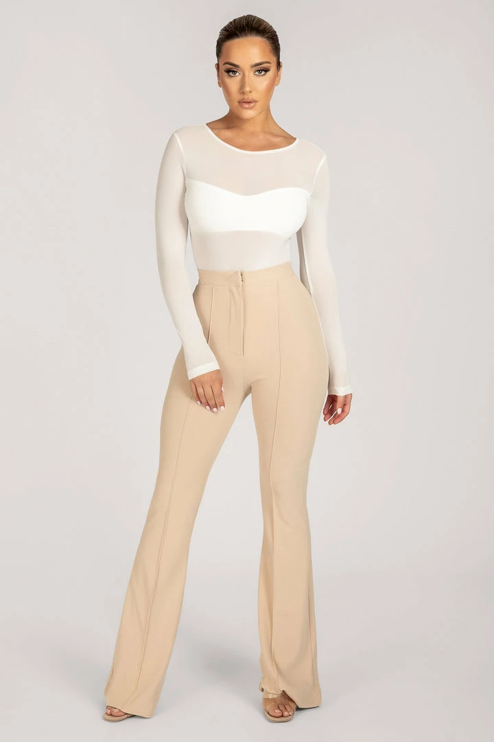 WXI Blaire Mesh Long Sleeve Bodysuit - White All Tops 4 WXI Blaire Mesh Long Sleeve Bodysuit - White All Tops