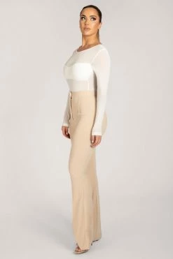 WXI Blaire Mesh Long Sleeve Bodysuit - White All Tops 11 WXI Blaire Mesh Long Sleeve Bodysuit - White All Tops