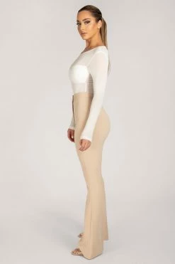 WXI Blaire Mesh Long Sleeve Bodysuit - White All Tops 12 WXI Blaire Mesh Long Sleeve Bodysuit - White All Tops