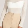 WXI Blaire Mesh Long Sleeve Bodysuit - White All Tops