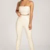 WNT Annabelle High Waisted Croc Skinny Pant - Cream