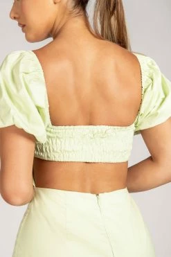 WNT Leonie Square Neck Puff Sleeve Bodycon Mini Dress - Celery DRESSES 24 WNT Leonie Square Neck Puff Sleeve Bodycon Mini Dress - Celery DRESSES