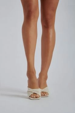 LFS Aggie Textured Fabric Mules - Ivory