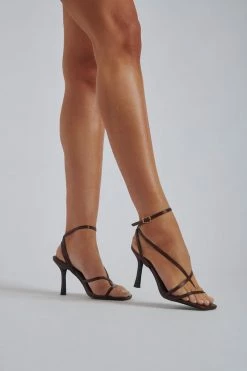 LFS Brandy Ankle Strap Heels - Chocolate