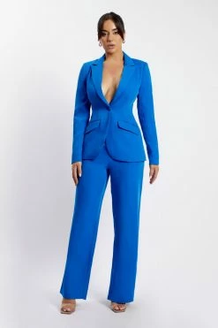WNG All Bottoms Saskia Straight Leg Trousers - Cobalt Blue
