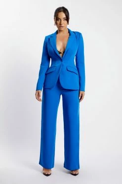 WNG All Bottoms Saskia Straight Leg Trousers - Cobalt Blue