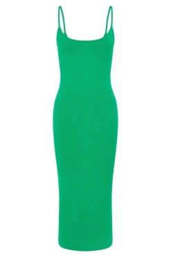 ROM Alexis Ribbed Cami Midi Dress - Bright Green DRESSES