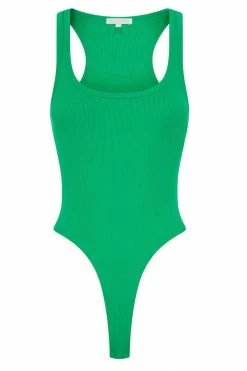 ROM All Tops London Ribbed Racer Back Bodysuit - Bright Green 13 ROM All Tops London Ribbed Racer Back Bodysuit - Bright Green