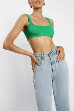 ROM Jackie Scoop Neck Crop Top - Bright Green All Tops 15 ROM Jackie Scoop Neck Crop Top - Bright Green All Tops