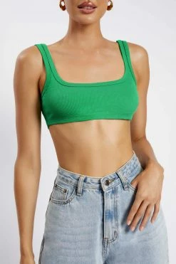 ROM Jackie Scoop Neck Crop Top - Bright Green All Tops 11 ROM Jackie Scoop Neck Crop Top - Bright Green All Tops