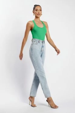 ROM All Tops London Ribbed Racer Back Bodysuit - Bright Green 12 ROM All Tops London Ribbed Racer Back Bodysuit - Bright Green