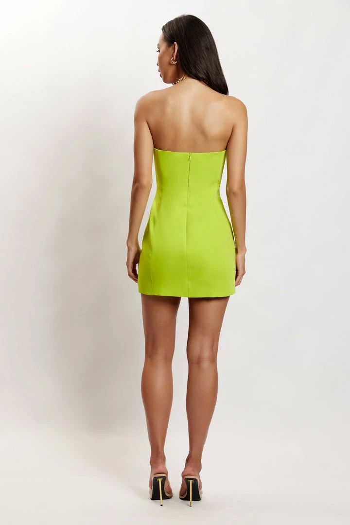 WNT DRESSES Maci Crepe Mini Dress - Lime Green 2 WNT DRESSES Maci Crepe Mini Dress - Lime Green